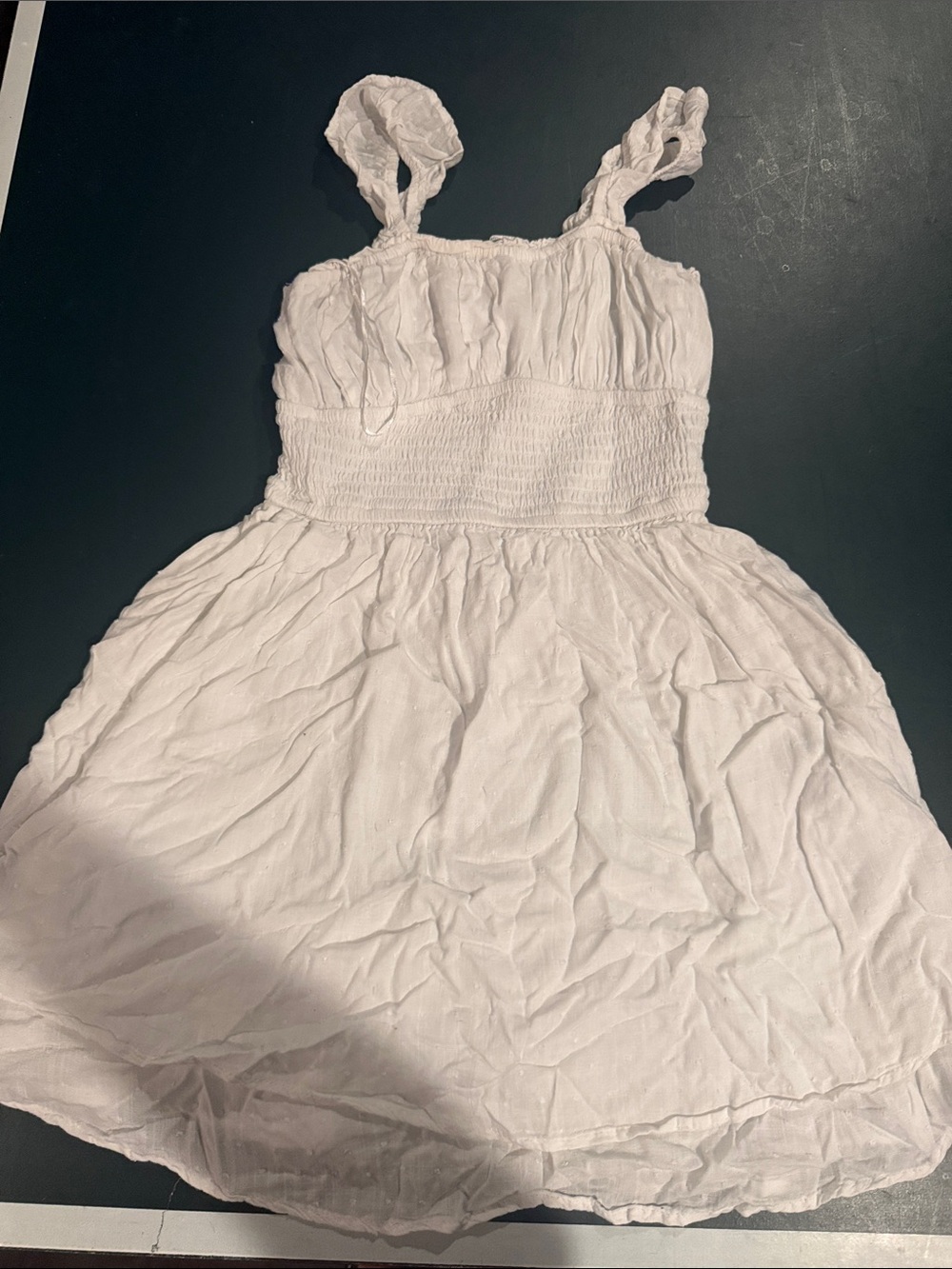 Hollister White Smocked Sundress with Twisted Straps